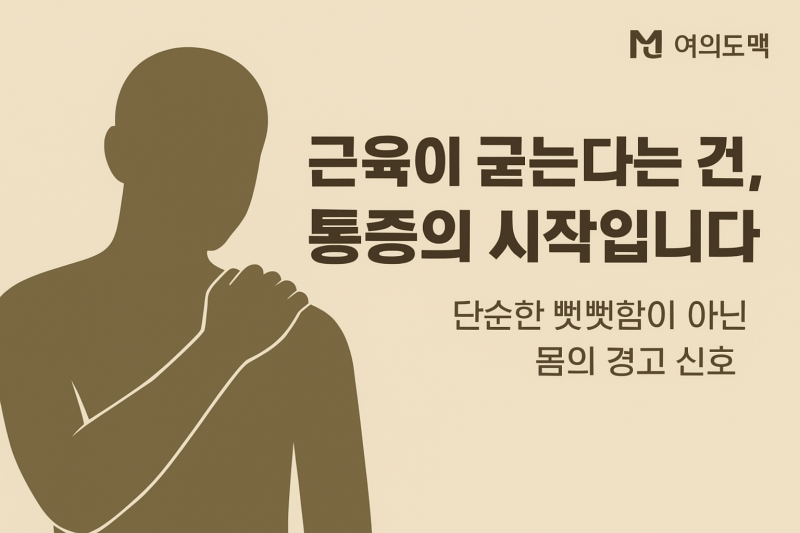 🩺 근육이 굳는다는 것은 단순한 뻣뻣함이 아닙니다